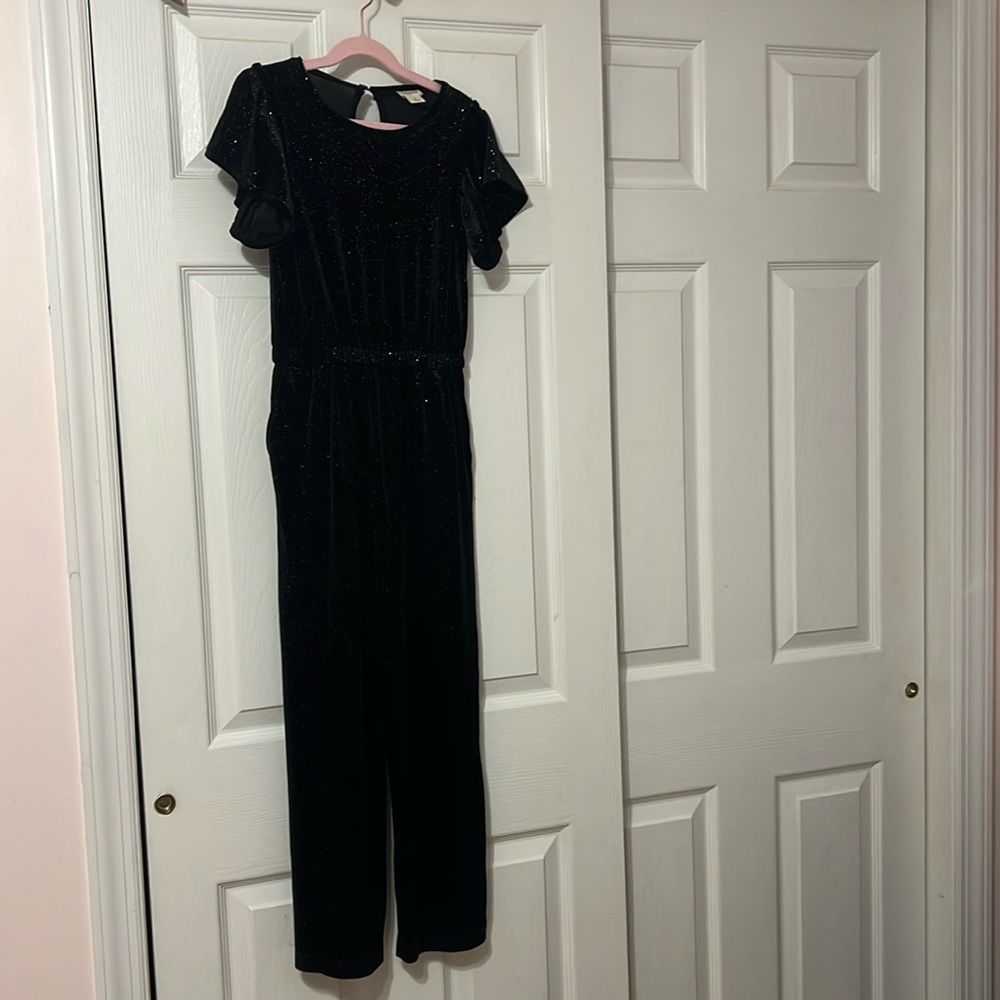 J. Crew CrewCuts Black & Gold Glitter Velour Pantsuit
